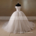 Luxurious cap sleeve lace beaded ball gown wedding dress
